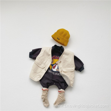 Infant Double Fleece Denim Vest Jacket